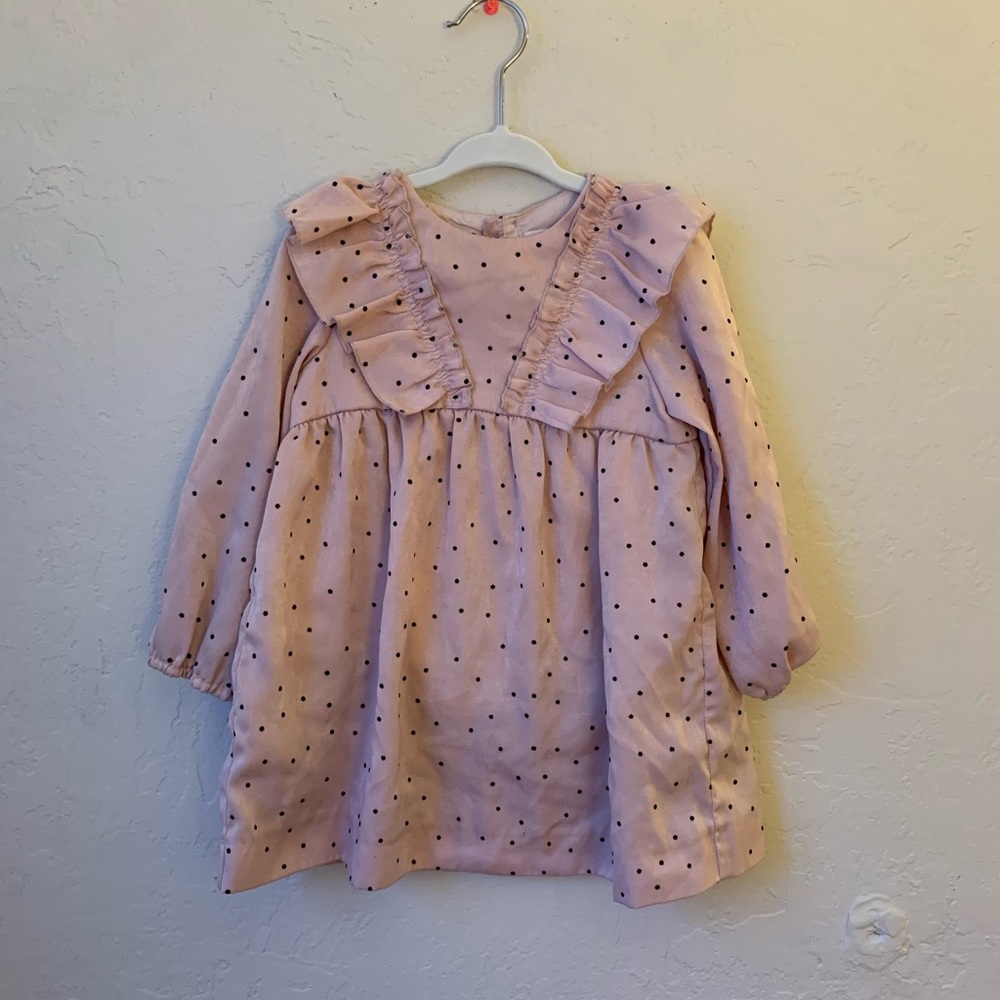Zara Toddler Girl Pink Long Sleeve Dress
